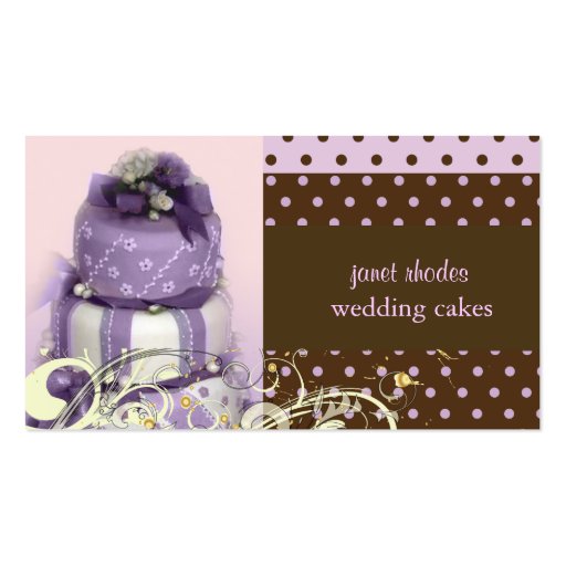 Lilac/lavender/Chocolate cake, bakery Business Card