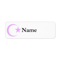 Lilac-Lavender Crescent & Star.png Return Address Label