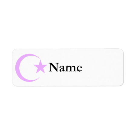 Lilac-Lavender Crescent & Star.png Return Address Label