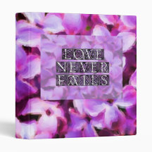 Lilac Love Never Fails 1" Photo Album 3 Ring Binders