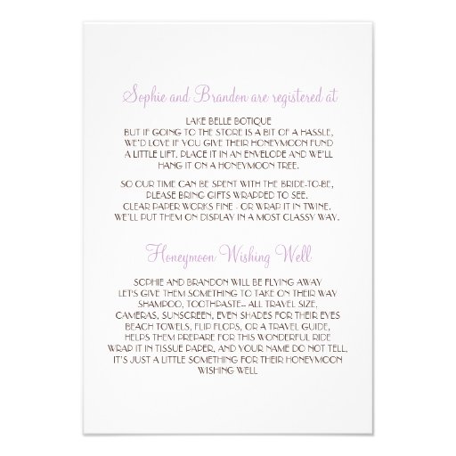 Lilac Mason Jars Bridal Shower Enclosure Card