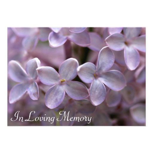 Lilac Memorial Service Funeral Invitation