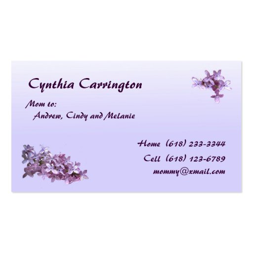 Lilac Mommy Business Card