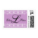 Lilac Monogram Names Postage postage