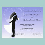 Lilac Ombre Silhouette Formal Shower Invitation invitations