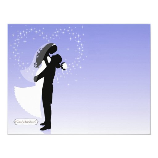 Lilac Ombre Silhouette Formal Shower Invitation