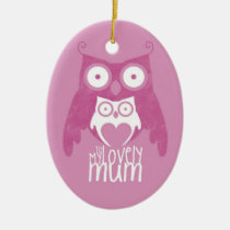 Lilac owl mom ornaments