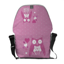 Lilac owl mom messenger bags