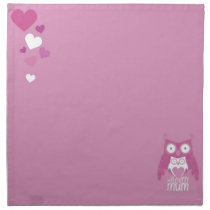 Lilac owl mom napkins