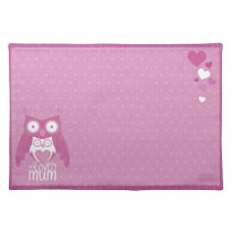 Lilac owl mom placemats