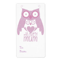 Lilac owl mom labels