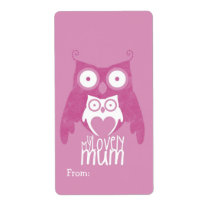 Lilac owl mom labels