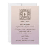 Lilac & Peach Monogram Wedding Invitation
