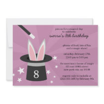 Lilac Peek-a-Boo Rabbit Custom Magic Birthday Part Personalized Invites