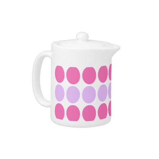 Lilac & Pink Dots Pattern Designer Teapot