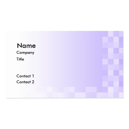 Lilac Purple and White Squares Pattern. Business Card