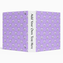 Lilac Purple cat pattern. Binders
