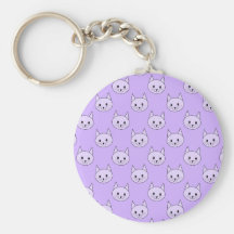 Lilac Purple cat pattern. Key Chains