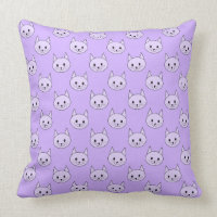 Lilac Purple cat pattern. Pillows