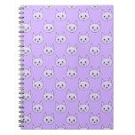 Lilac Purple cat pattern. Spiral Notebooks