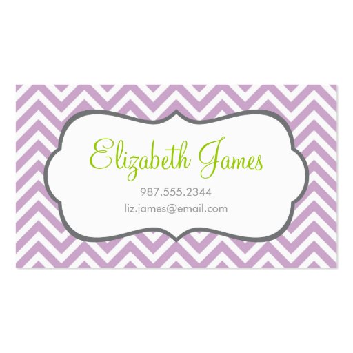 Lilac Purple Chevron Business Card (front side)