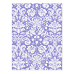 Lilac purple damask pattern postcards