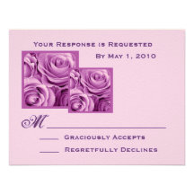 LILAC PURPLE Roses - RSVP Response Card Personalized Invites