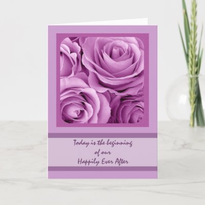 Wedding Program Card on Lilac Purple Roses   Wedding Program Card From Zazzle Com