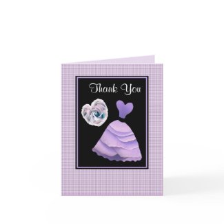 LILAC PURPLE Thank You - Bridal Shower card