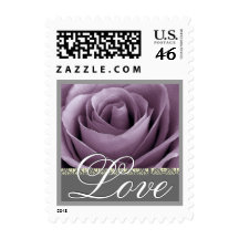 LILAC PURPLE  Wedding Rose LOVE Stamp - Small