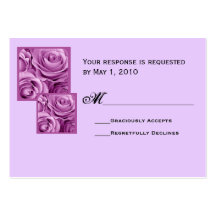 LILAC PURPLE Wedding RSVP Response Card Business Card Template