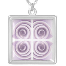 Lilac Rose Art Necklace