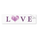 Lilac Rose Heart Love Bumper Sticker bumper stickers