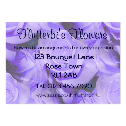 Lilac Roses Business Card (back side)