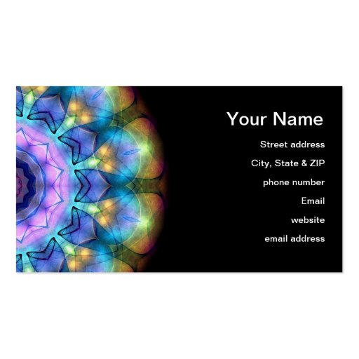 Lilac Stained Glass Window Business Card Template (back side)