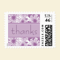 Lilac Sunflower Thank You Wedding Stamp stamps