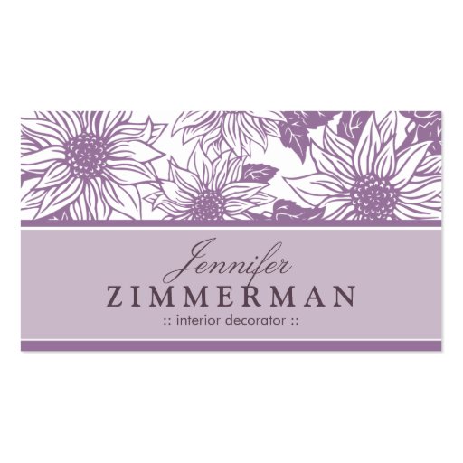 Lilac Sunflowers Floral Business Card