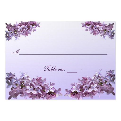 Lilac Wedding Escort Card Business Card (front side)