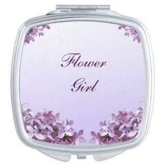 Lilac Wedding Flower Girl Compact Mirror