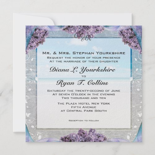 Lilac Wedding Invitation invitation 