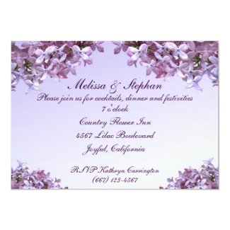 Lilac Wedding Reception 5x7 Paper Invitation Card