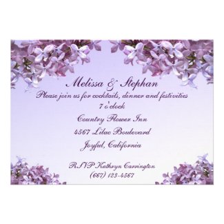 Lilac Wedding Reception Announcement