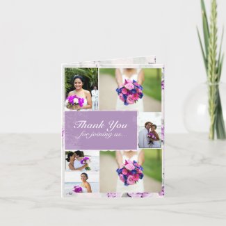 Lilac Wedding Thank You Custom Photos Note Card