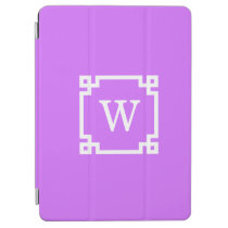 Lilac White Greek Key Frame #2 Initial Monogram iPad Air Cover at  Zazzle