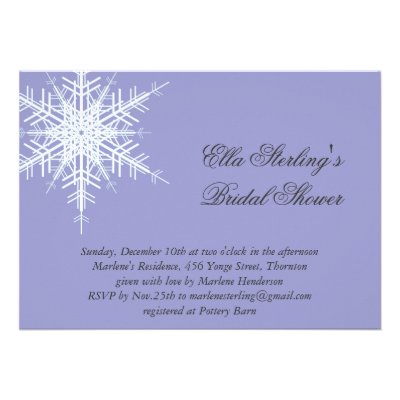 Lilac Winter Snowflake Bridal Shower Invitation