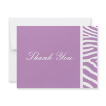 Lilac Zebra Thank You Note invitations by hummingbirdcake Lilac Zebra Thank You Note invitations