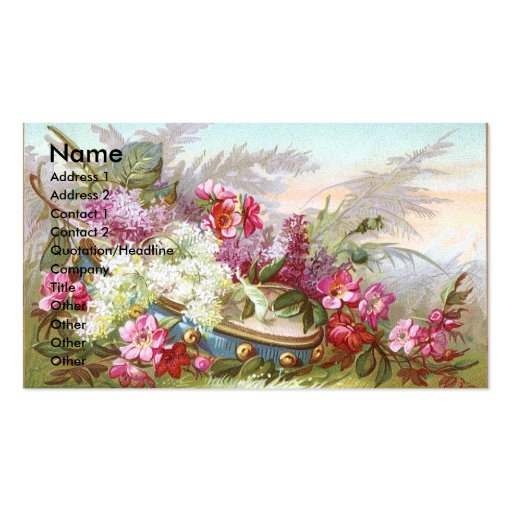 Lilacs and Tambourine Victorian Trade Card Business Card Template