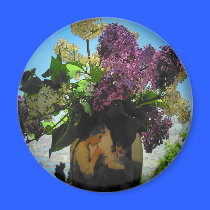 Lilacs and vase magnets