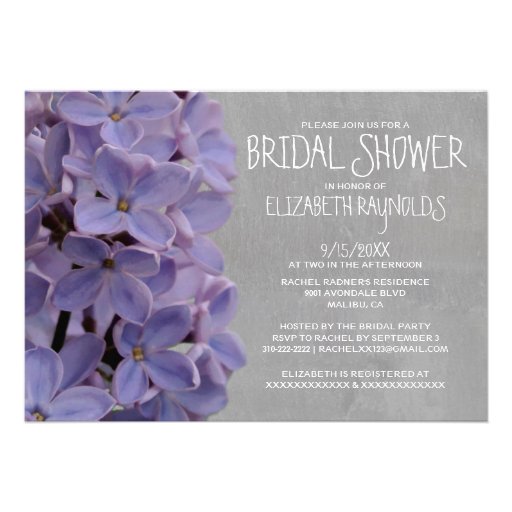 Lilacs Bridal Shower Invitations