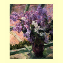 Lilacs in a Window, Mary Cassatt Women's Tees t-shirts